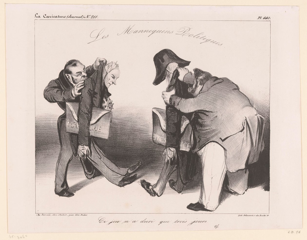 A haditengerészet és az elnökség karikatúrája alkotó: Honoré Daumier