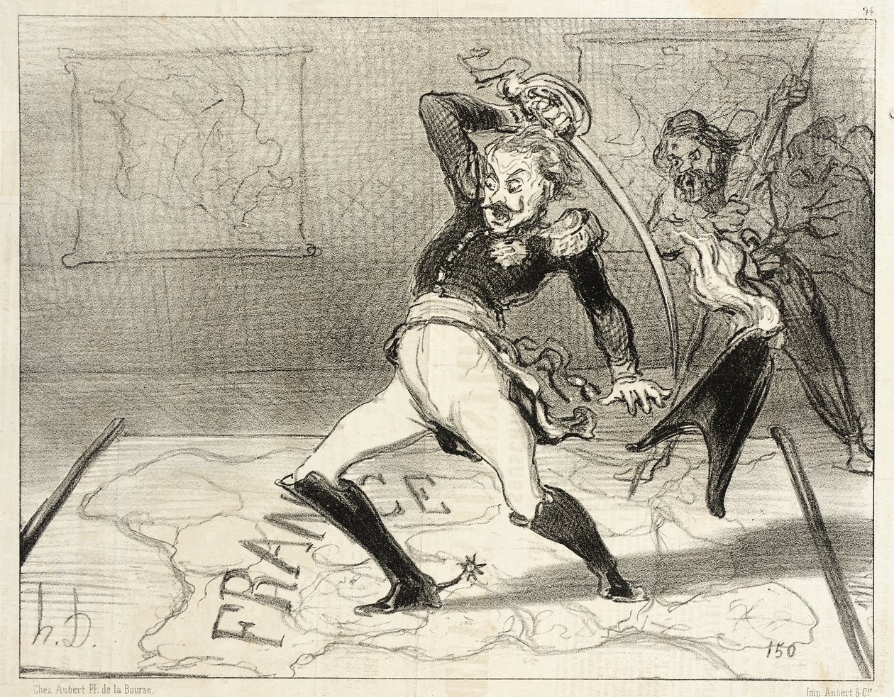 Nikolaj császár dolgozik a dolgozószobájában alkotó: Honoré Daumier
