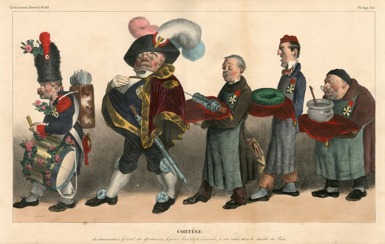 Politikai karikatúra (1830), Szatirikus színekben alkotó: Honoré Daumier