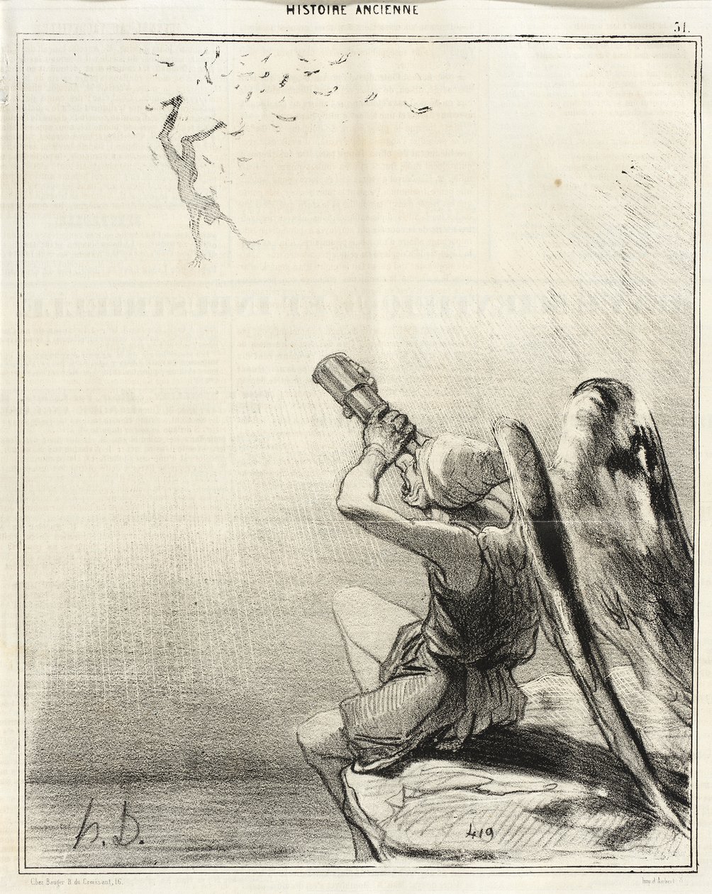 Ikarosz bukása alkotó: Honoré Daumier