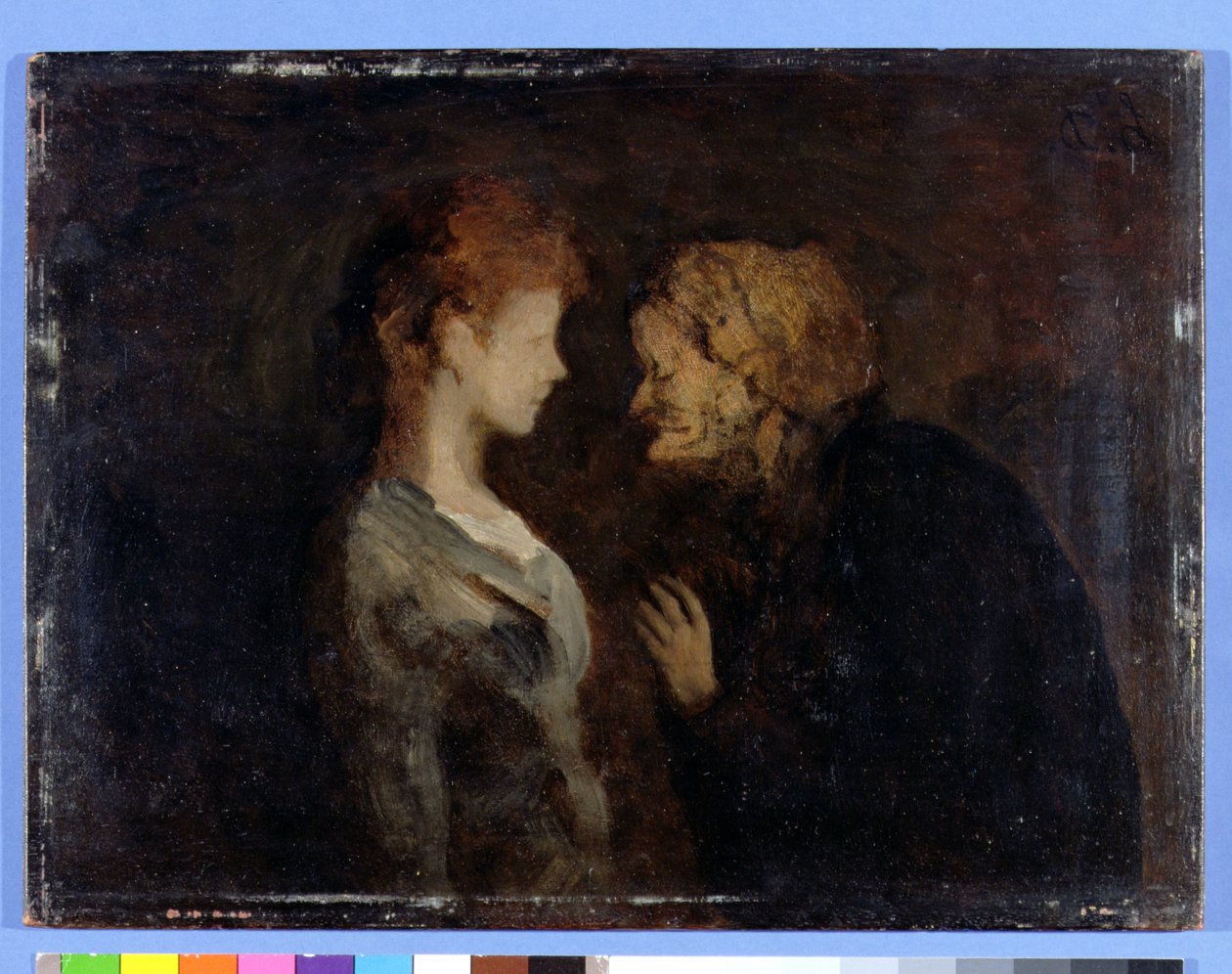 La Confidence (A titok) (olaj, tábla) alkotó: Honoré Daumier
