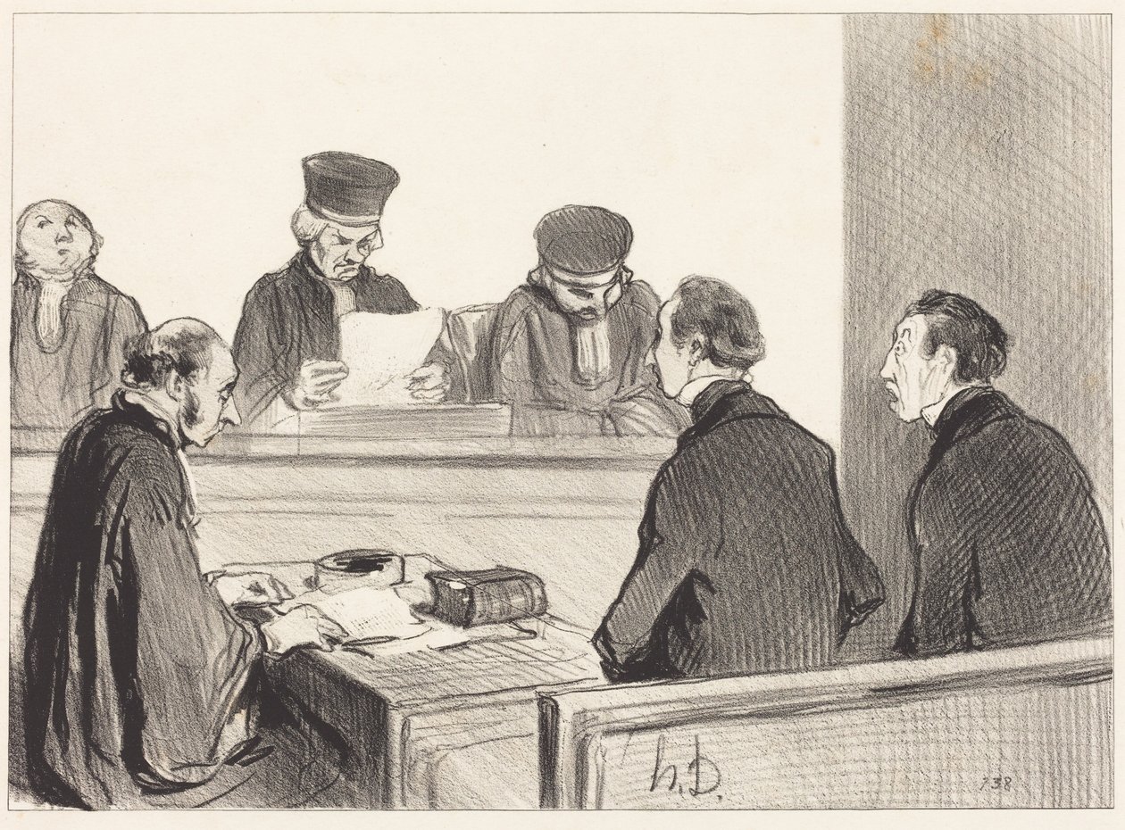 A Bíróság, miután lezárta a tanácskozást... alkotó: Honoré Daumier