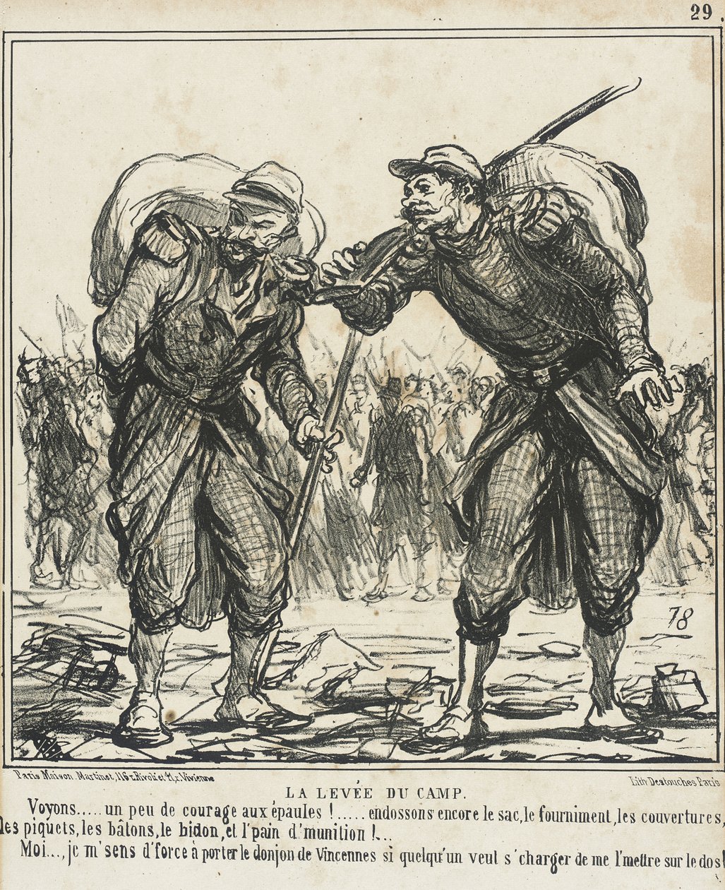 A tábor felszedése alkotó: Honoré Daumier
