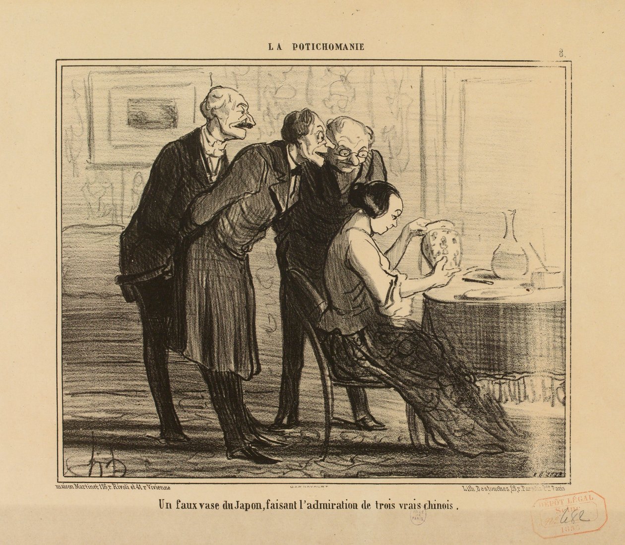 Potichománia, 8. szám: Egy hamis japán váza, amelyet ... csodál alkotó: Honoré Daumier