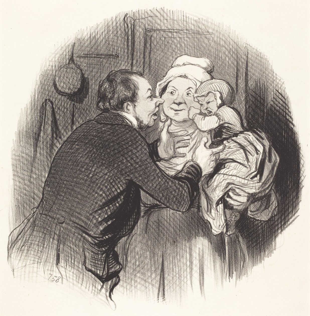 A nővér látogatása alkotó: Honoré Daumier
