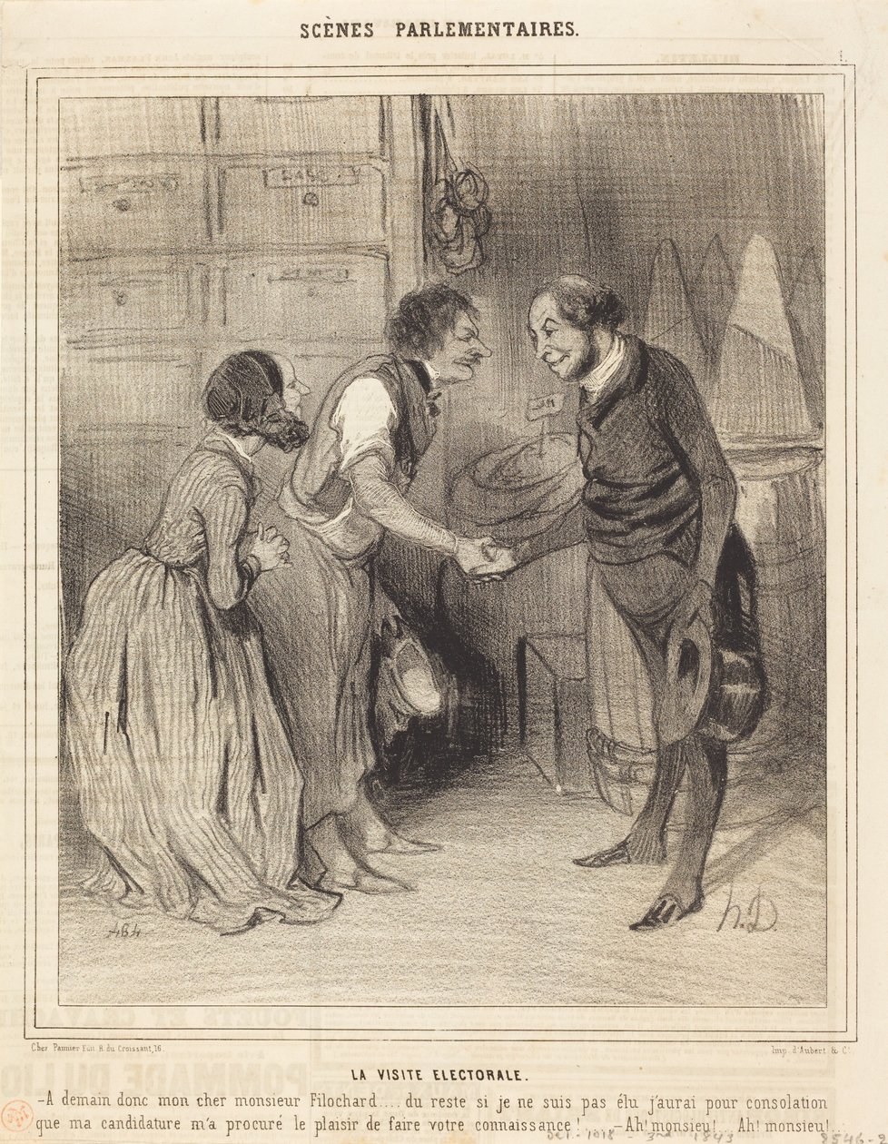 A választási látogatás alkotó: Honoré Daumier