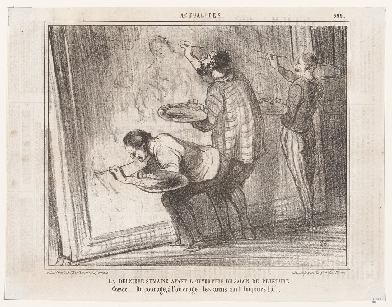 Az utolsó hét a festészeti Szalon megnyitása előtt... (Aktualitások), a Le Charivariból alkotó: Honoré Daumier