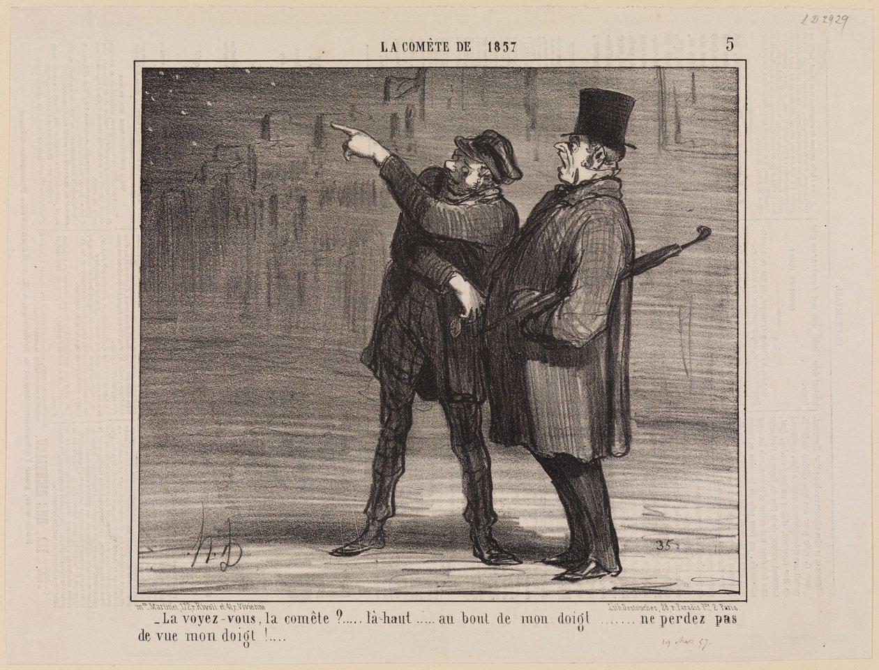 Látják, az üstököst? (Az 1857-es üstökös, 5. lap) alkotó: Honoré Daumier
