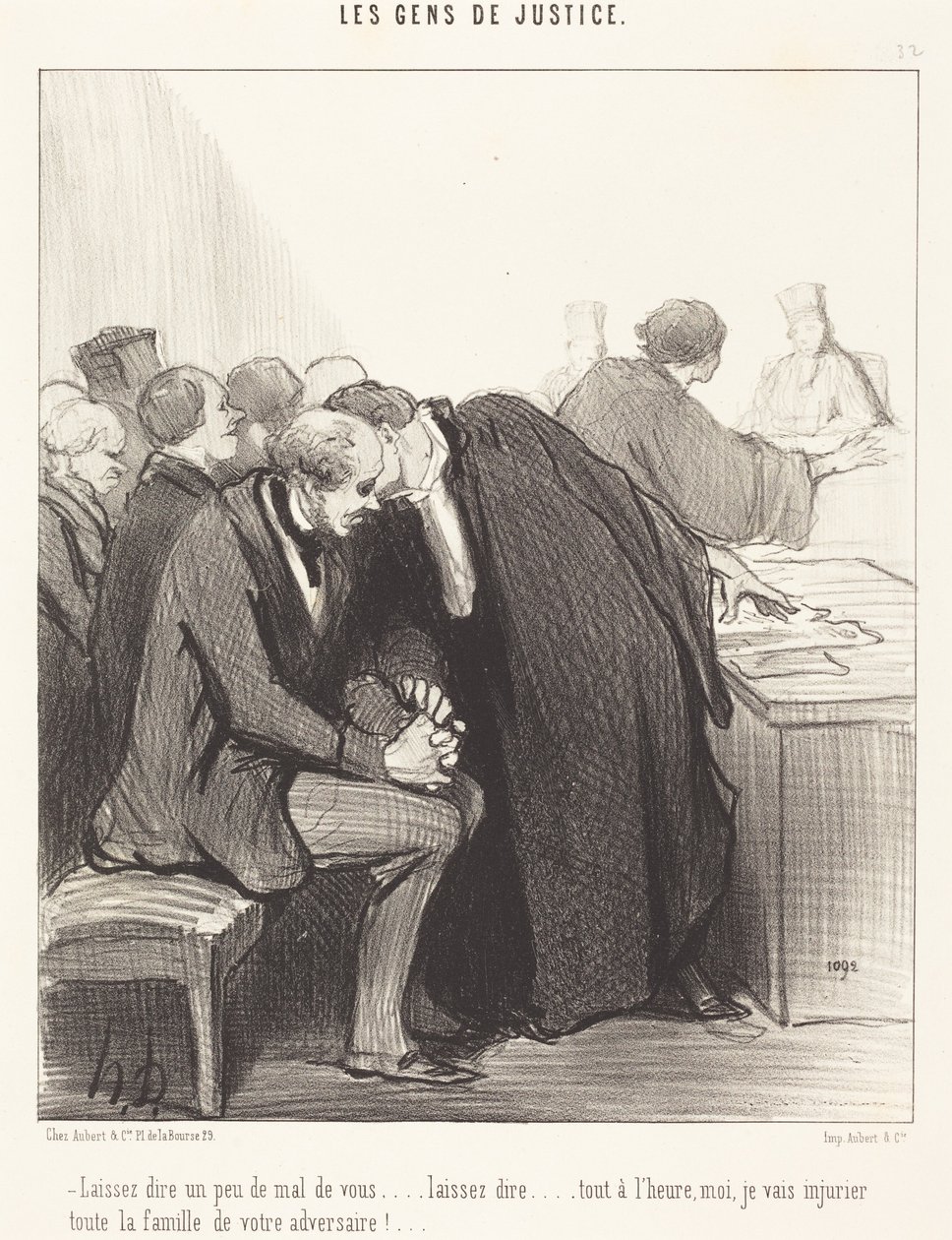 Hagyjátok, hogy egy kicsit rosszat mondjanak rólatok... alkotó: Honoré Daumier