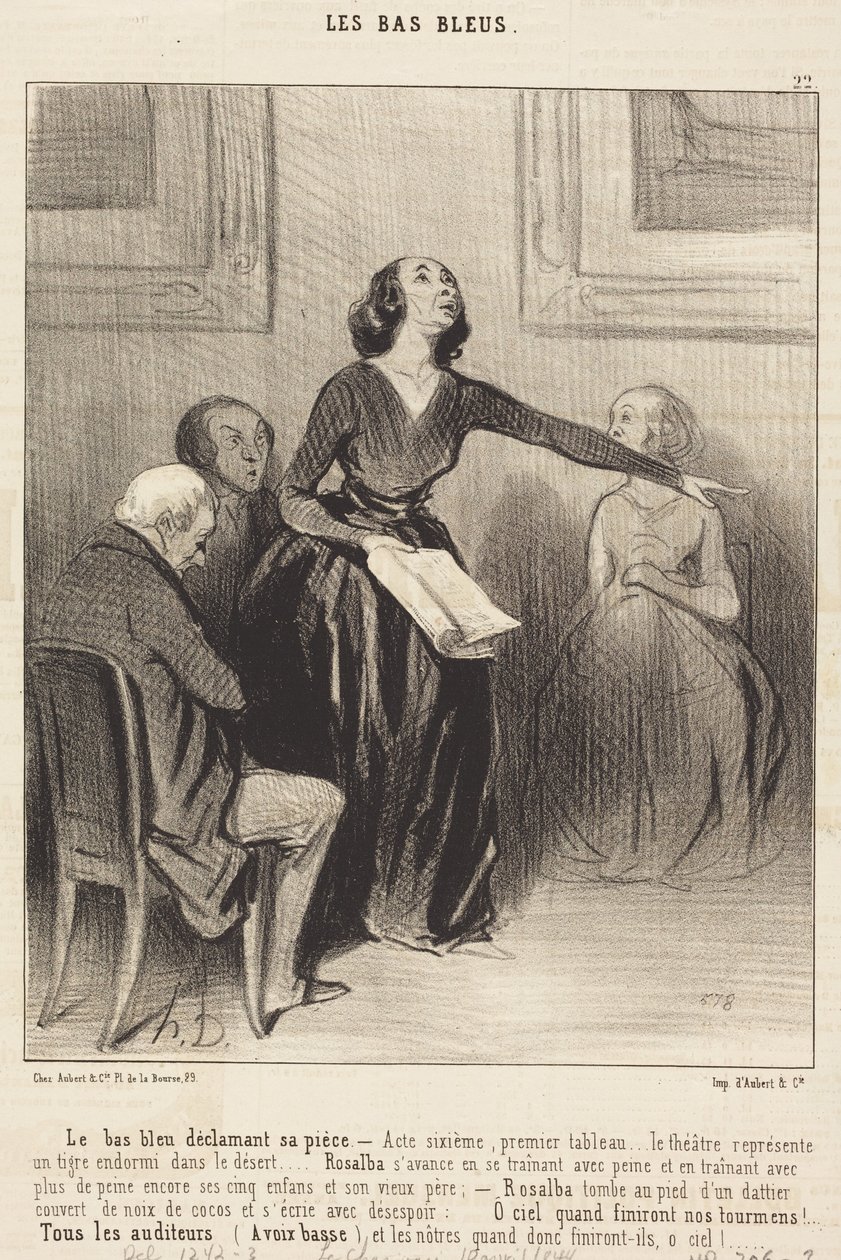 A Bas-bleu előadja a darabját alkotó: Honoré Daumier