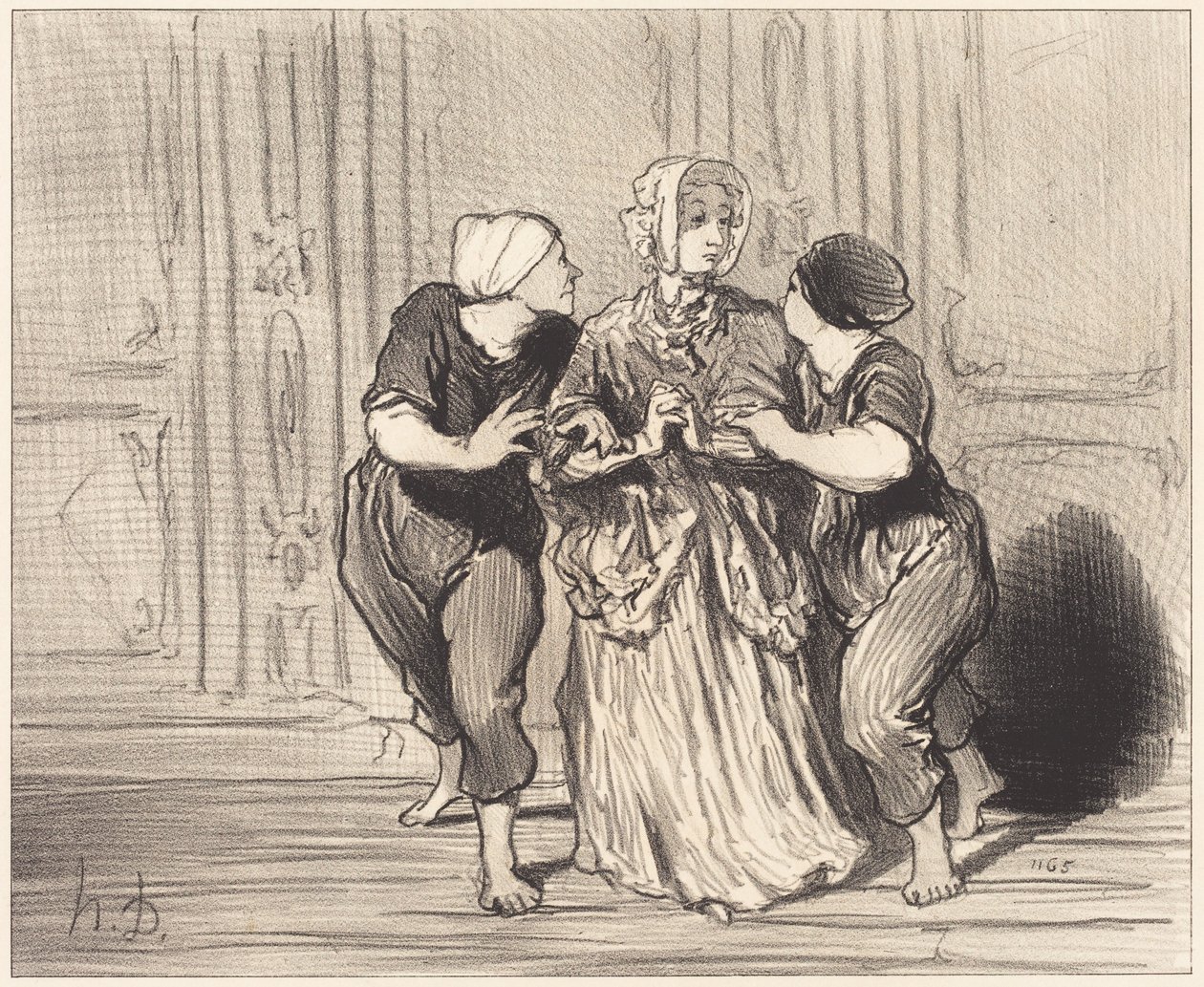 A szép nem az úszóiskolában alkotó: Honoré Daumier