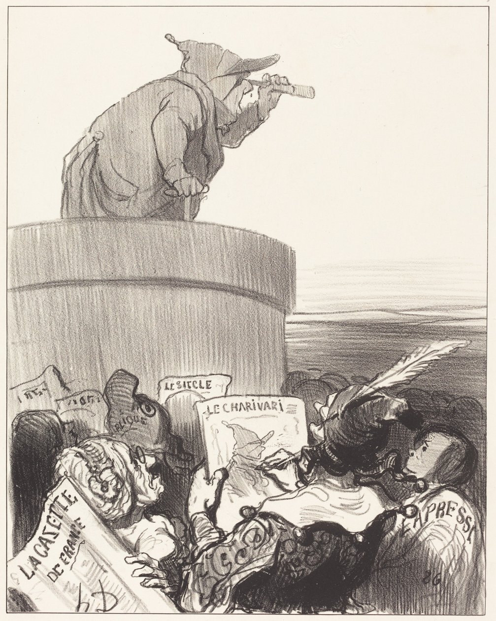 A Le Constitutionnel a politikai horizontot szemléli alkotó: Honoré Daumier