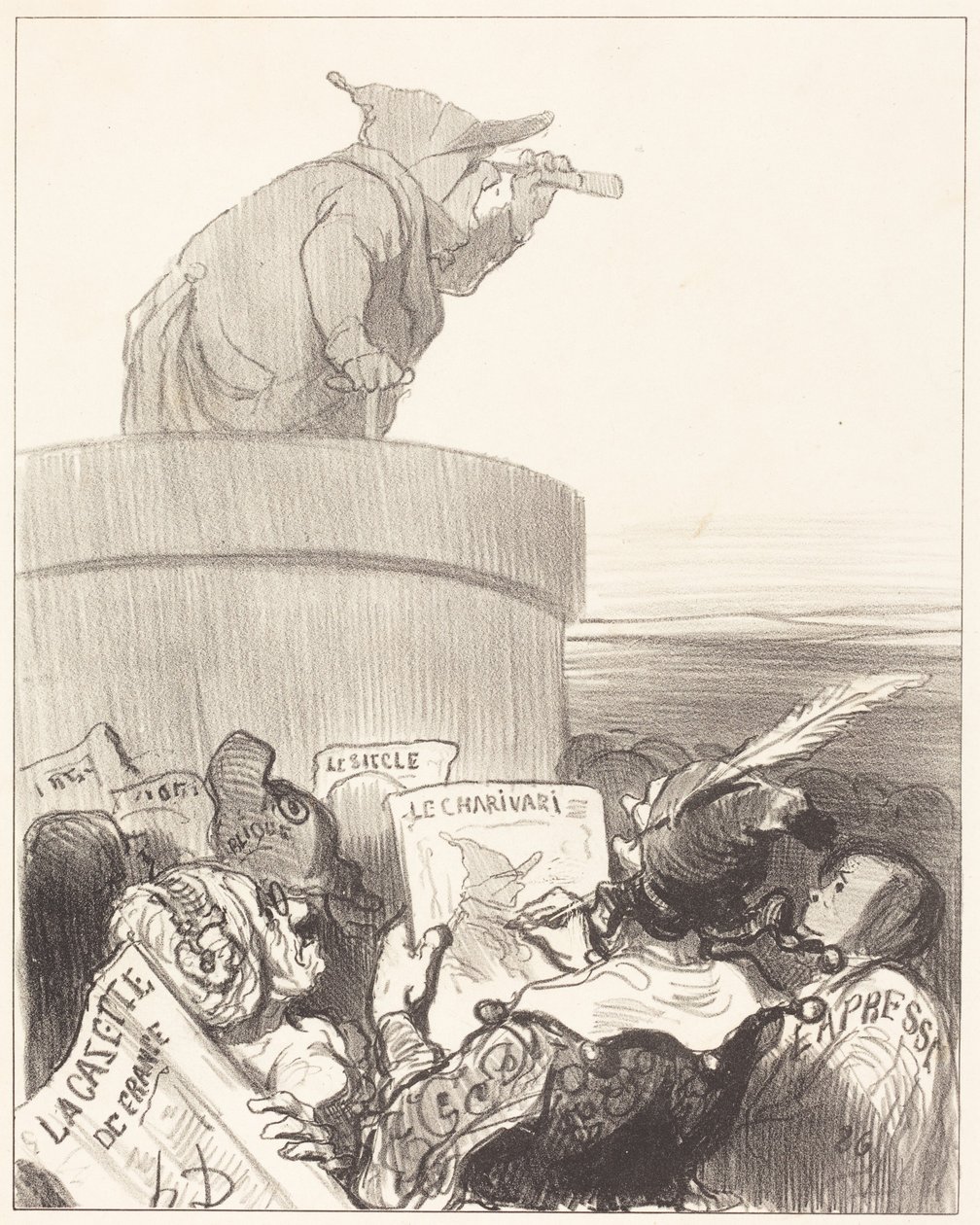 A Le Constitutionnel a politikai horizontot szemléli alkotó: Honoré Daumier