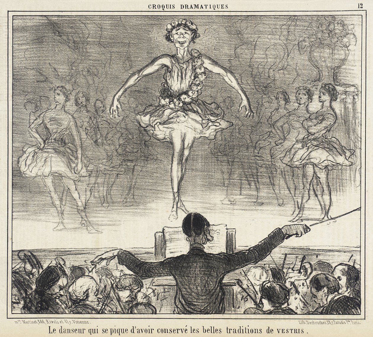 A táncos, aki azzal kérkedik, hogy megőrizte... alkotó: Honoré Daumier