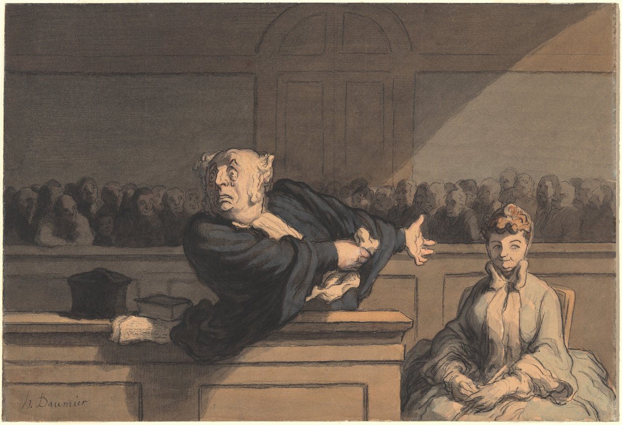 A védő (a védelem jogi képviselője) alkotó: Honoré Daumier