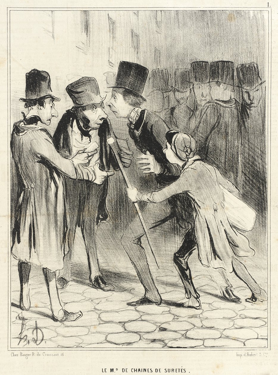 A biztonsági láncok kereskedője alkotó: Honoré Daumier