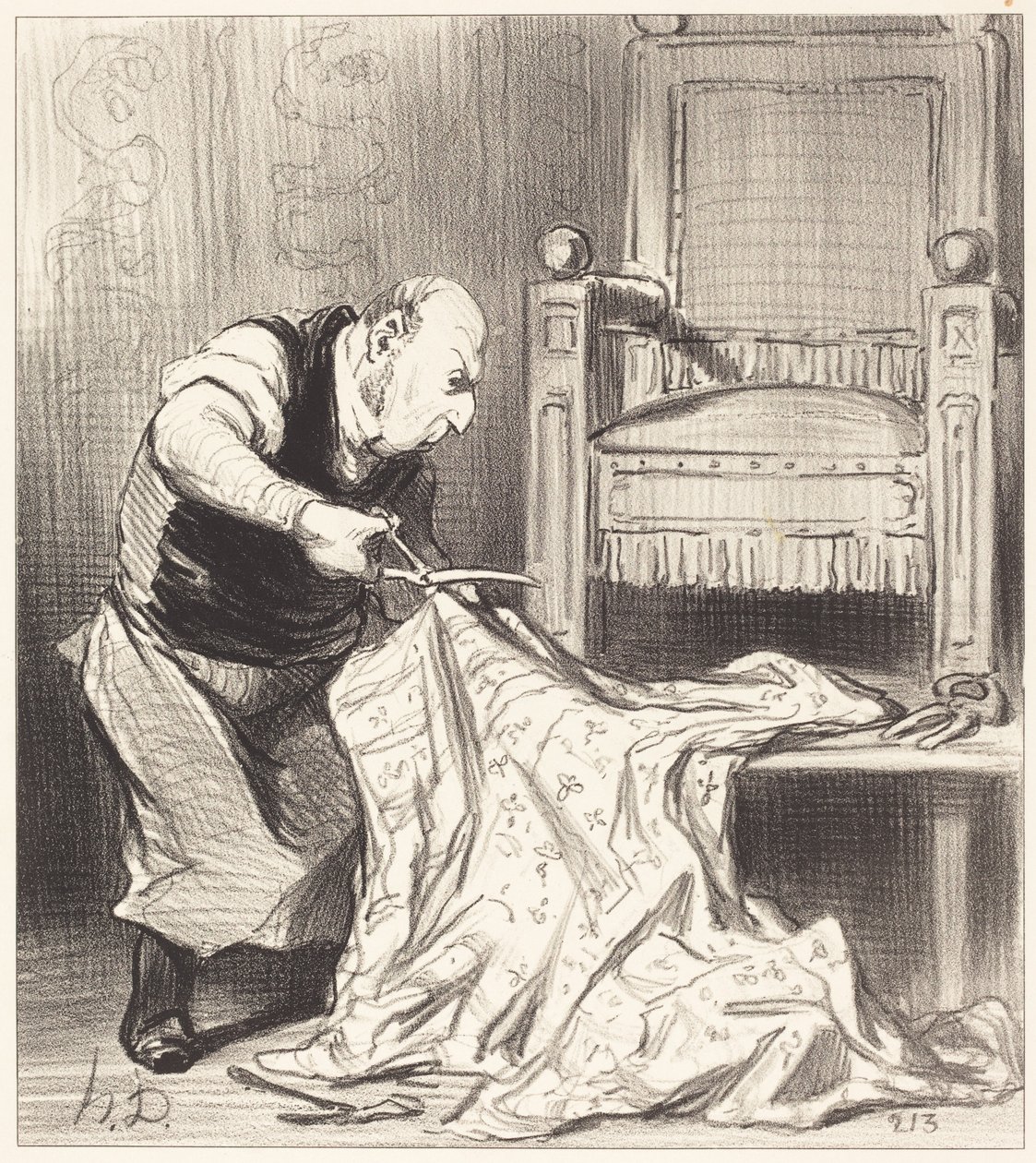 Az új koronakárpitos... alkotó: Honoré Daumier