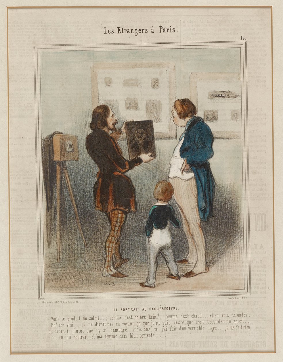 Portré dagerrotípiával. (Idegenek Párizsban, 16. szám), a Le Charivari-ból alkotó: Honoré Daumier