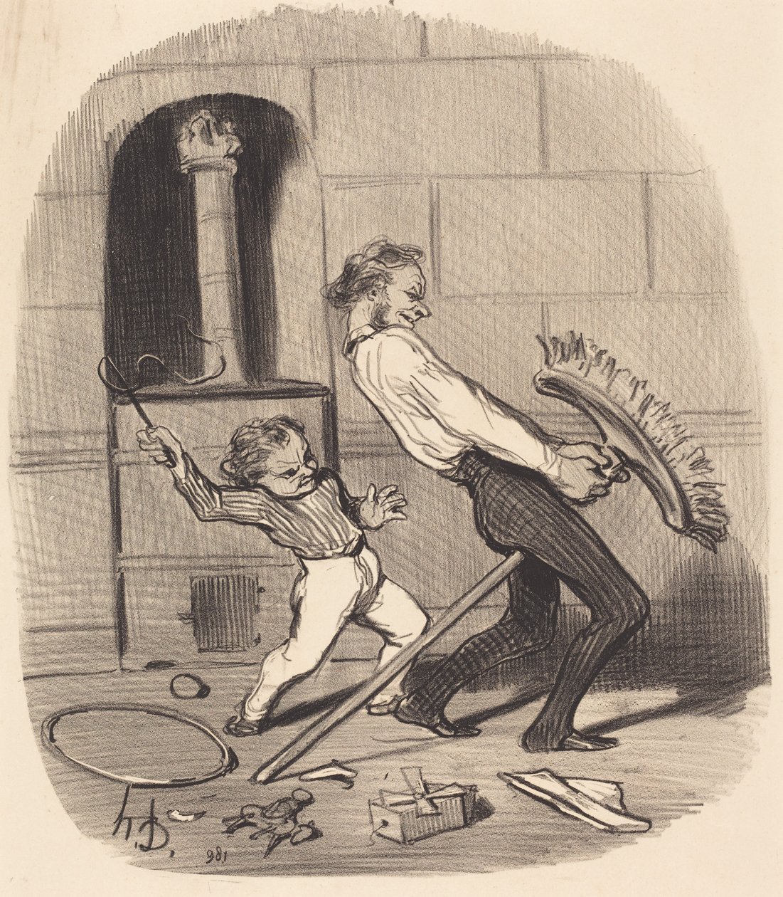Lovagló óra, középiskola alkotó: Honoré Daumier