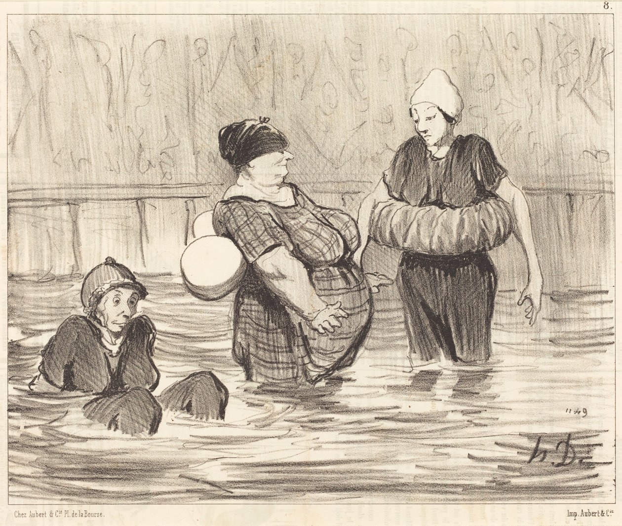 Az óvatos fürdőző nők alkotó: Honoré Daumier
