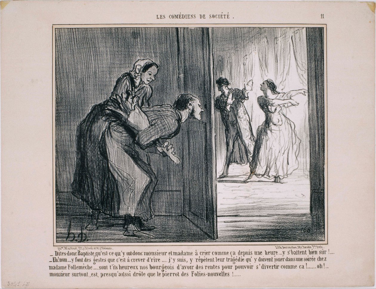 A Társulati Színészek: Mondd csak, Baptiste, mi a fene van velük… alkotó: Honoré Daumier