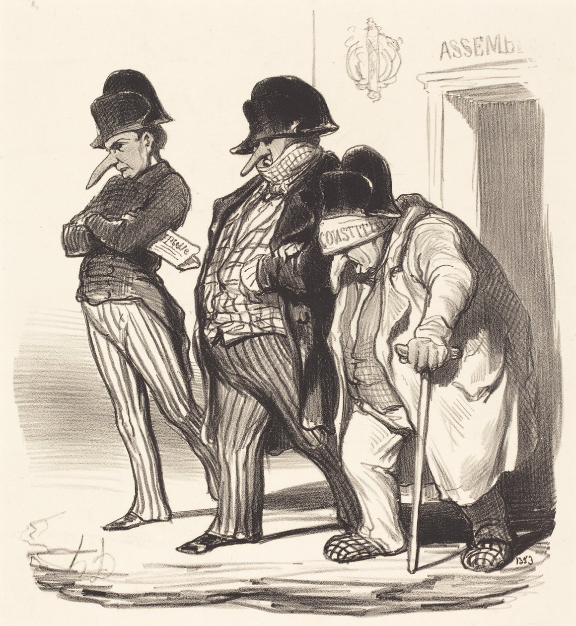 A napóleoni újságok távoznak a Nemzetgyűlésből... alkotó: Honoré Daumier