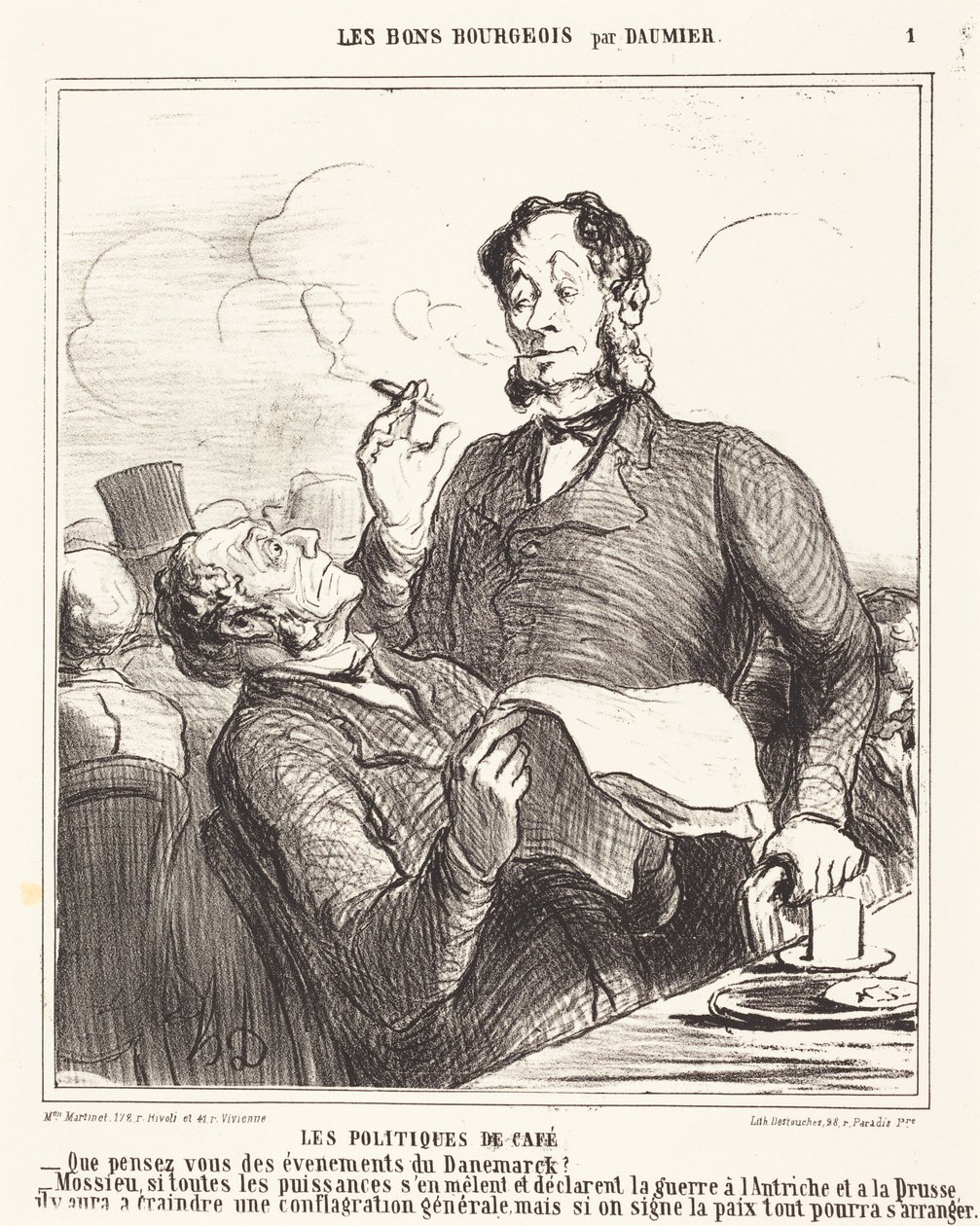 A kávéházi politikusok alkotó: Honoré Daumier