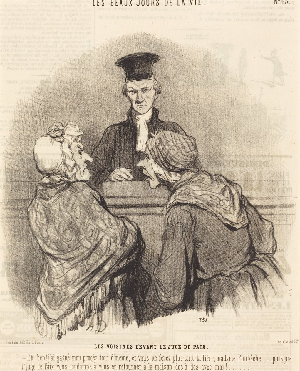 A szomszédasszonyok a békebíró előtt alkotó: Honoré Daumier