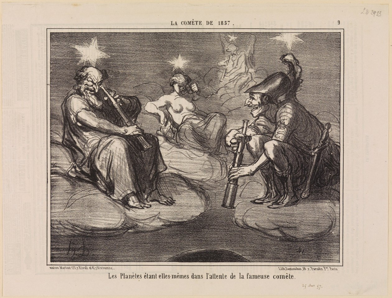 Maguk a bolygók is várják a híres üstököst (Az 1857-es üstökös, 9. tábla) alkotó: Honoré Daumier