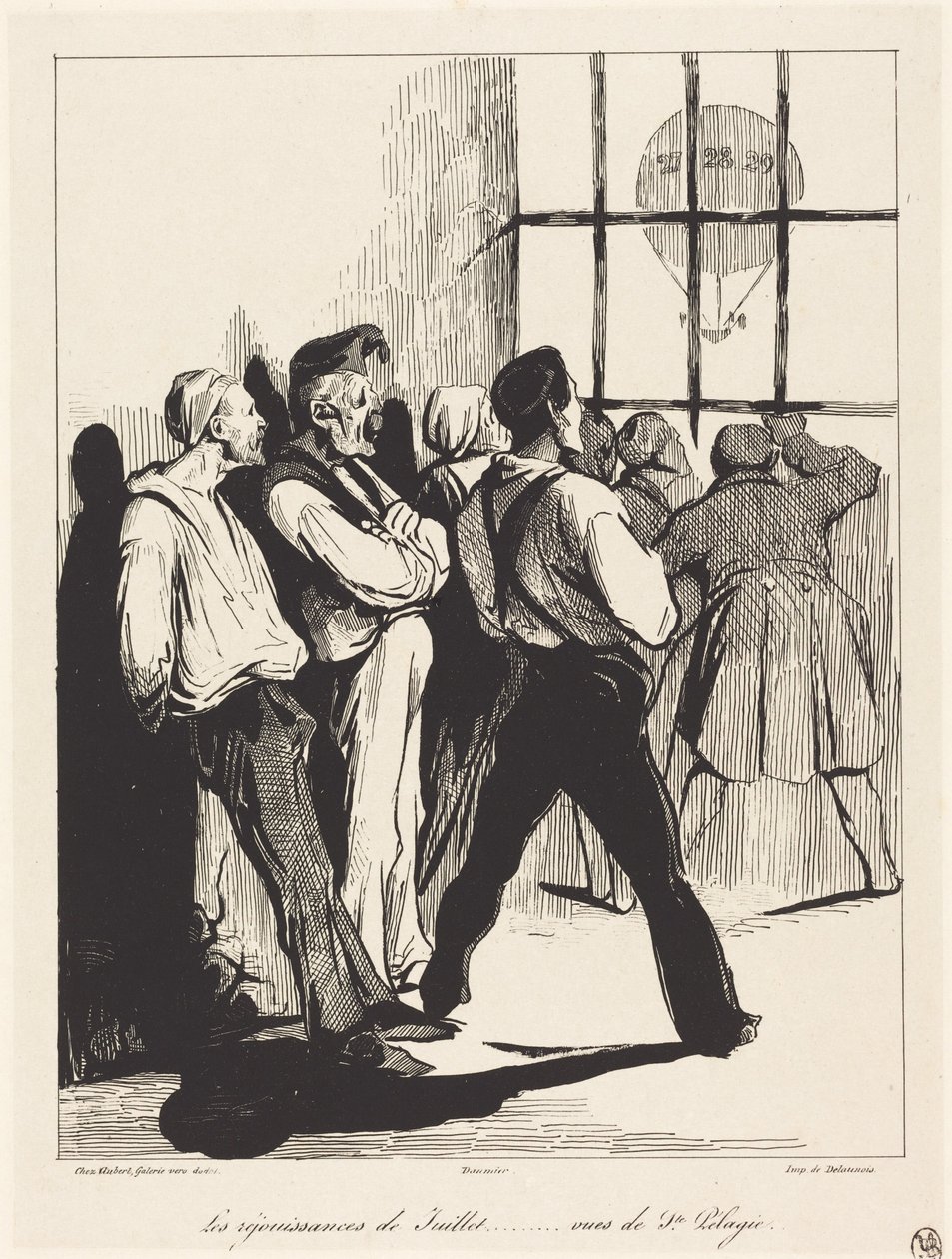A júliusi ünnepségek... Ste. Pélagie-ból nézve alkotó: Honoré Daumier
