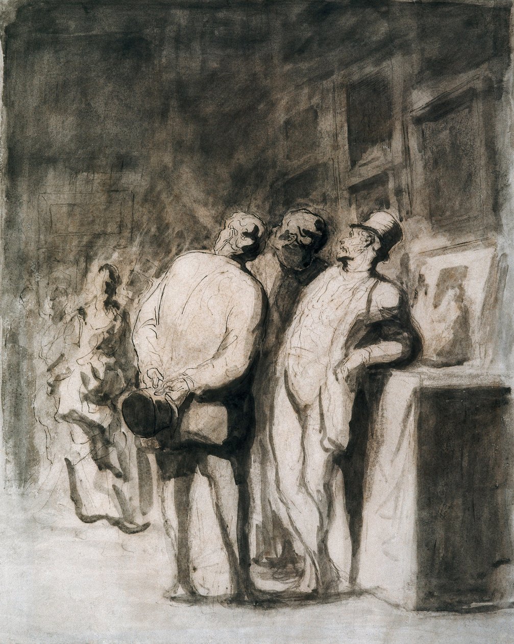 A három ínyence. Honore Daumier (1808-1879) rajza, francia művészet, 19. századi realizmus. Chicagói Művészeti Intézet (USA). alkotó: Honoré Daumier