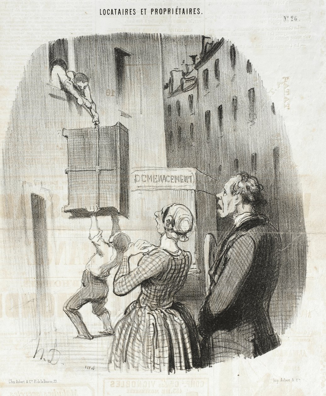 Éjszakázó bérlők alkotó: Honoré Daumier
