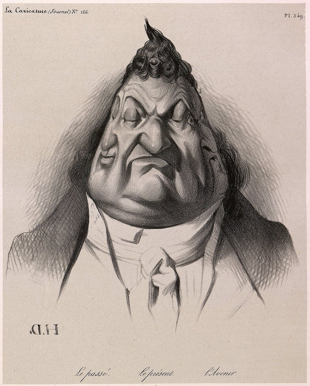 Louis-Philippe látható: Daumier - A múlt - A jelen - A jövő - a La Caricature-ből - 1834 - Honore Daumier - Illusztráció az újságból: „” La Caricature””, január 9. alkotó: Honoré Daumier