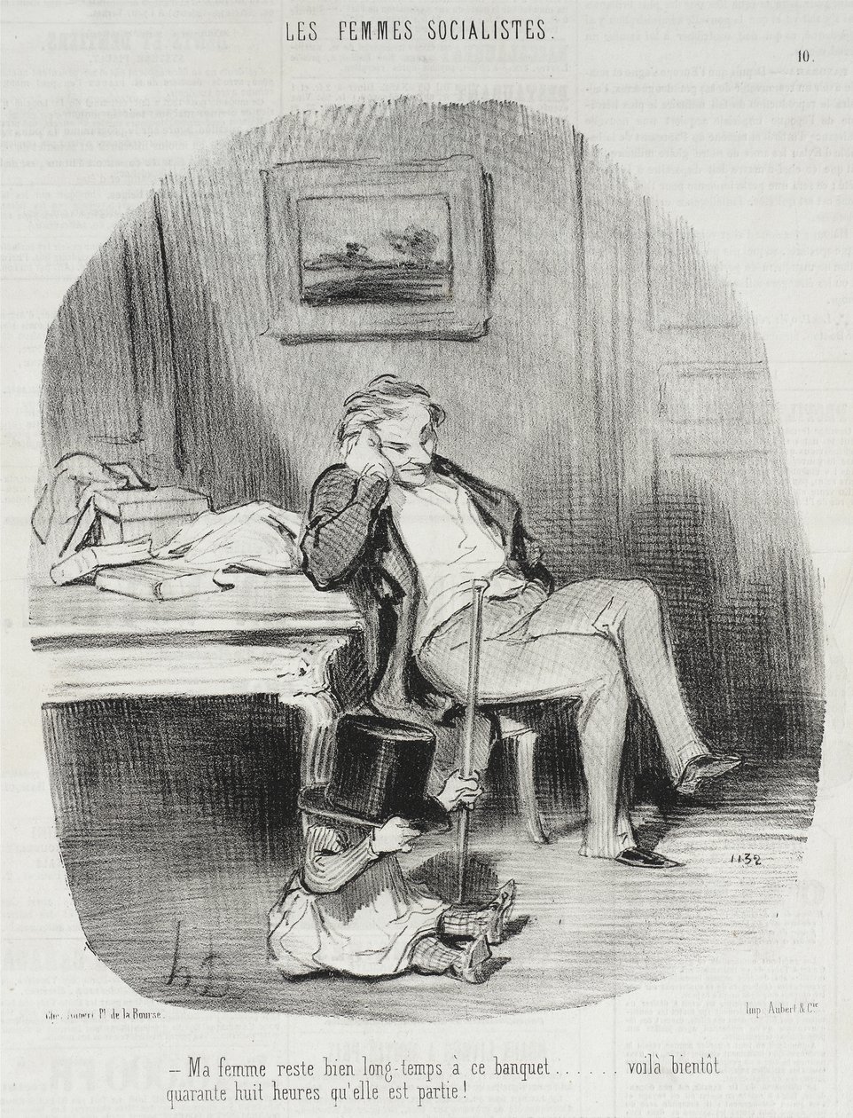 A feleségem nagyon sokáig marad ezen a lakomán... alkotó: Honoré Daumier