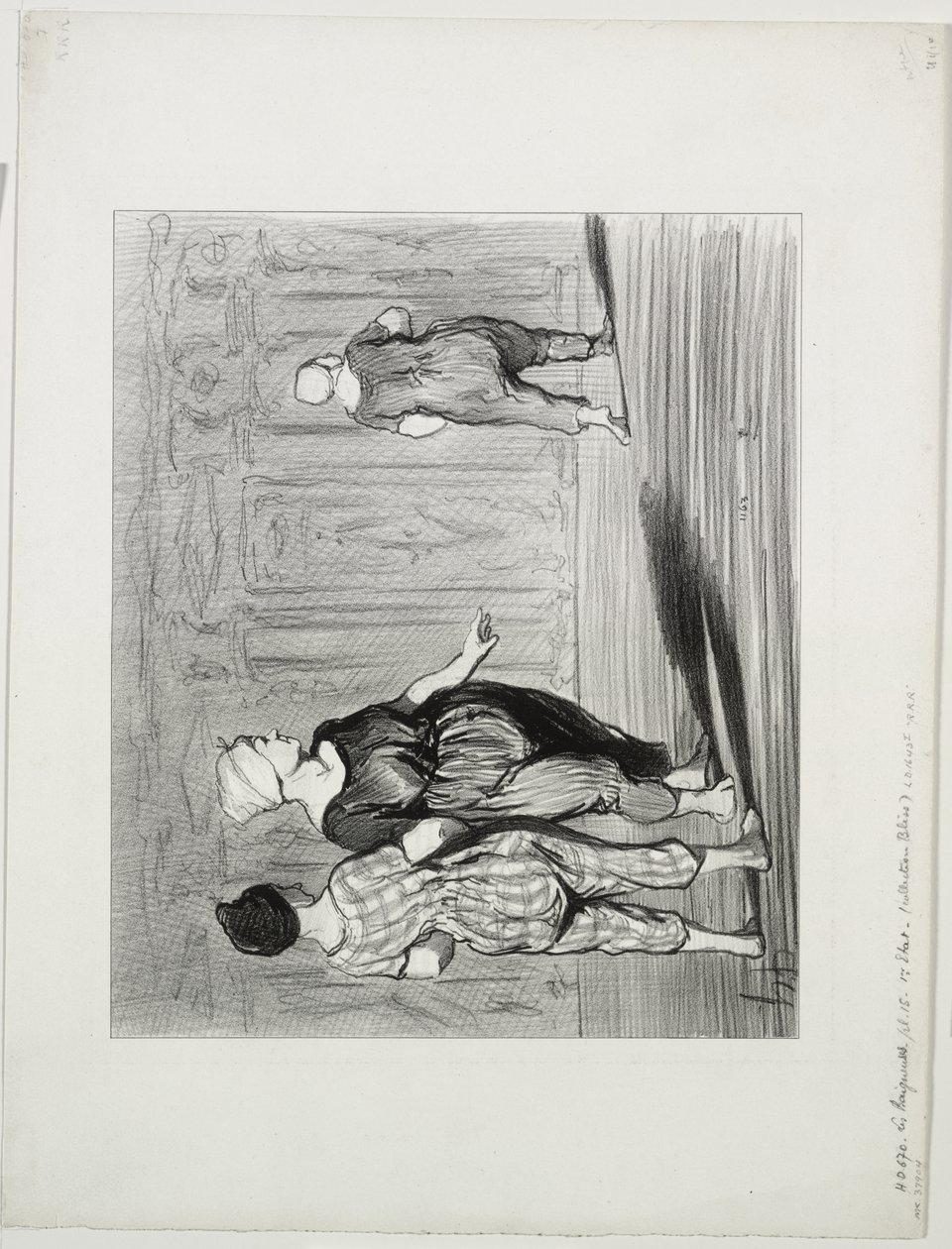 A fürdőzők, 15. tábla: Megint ő, szép divat, Madame Coquardeau! alkotó: Honoré Daumier