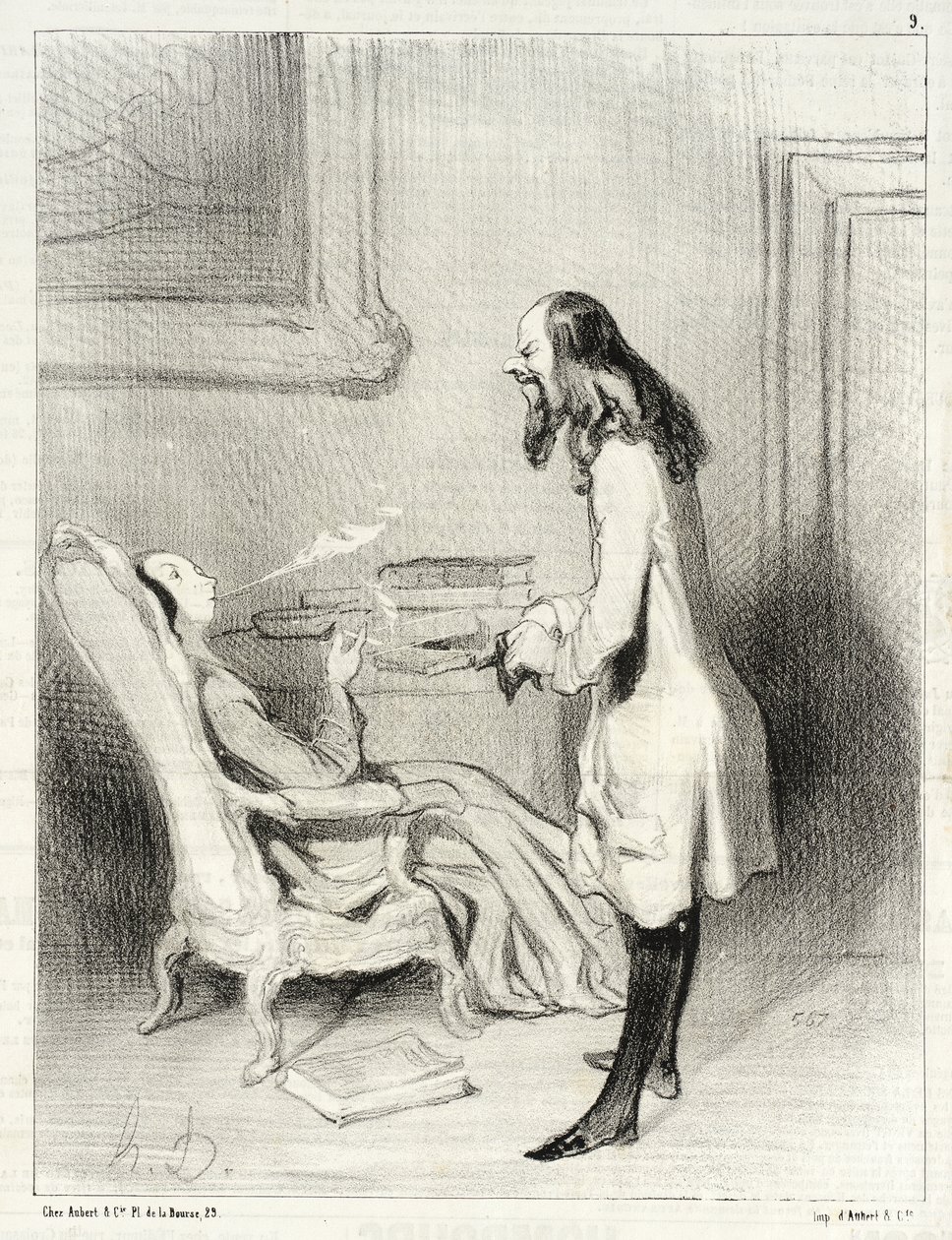 Asszonyom, mit szól ehhez a cigarettához? alkotó: Honoré Daumier
