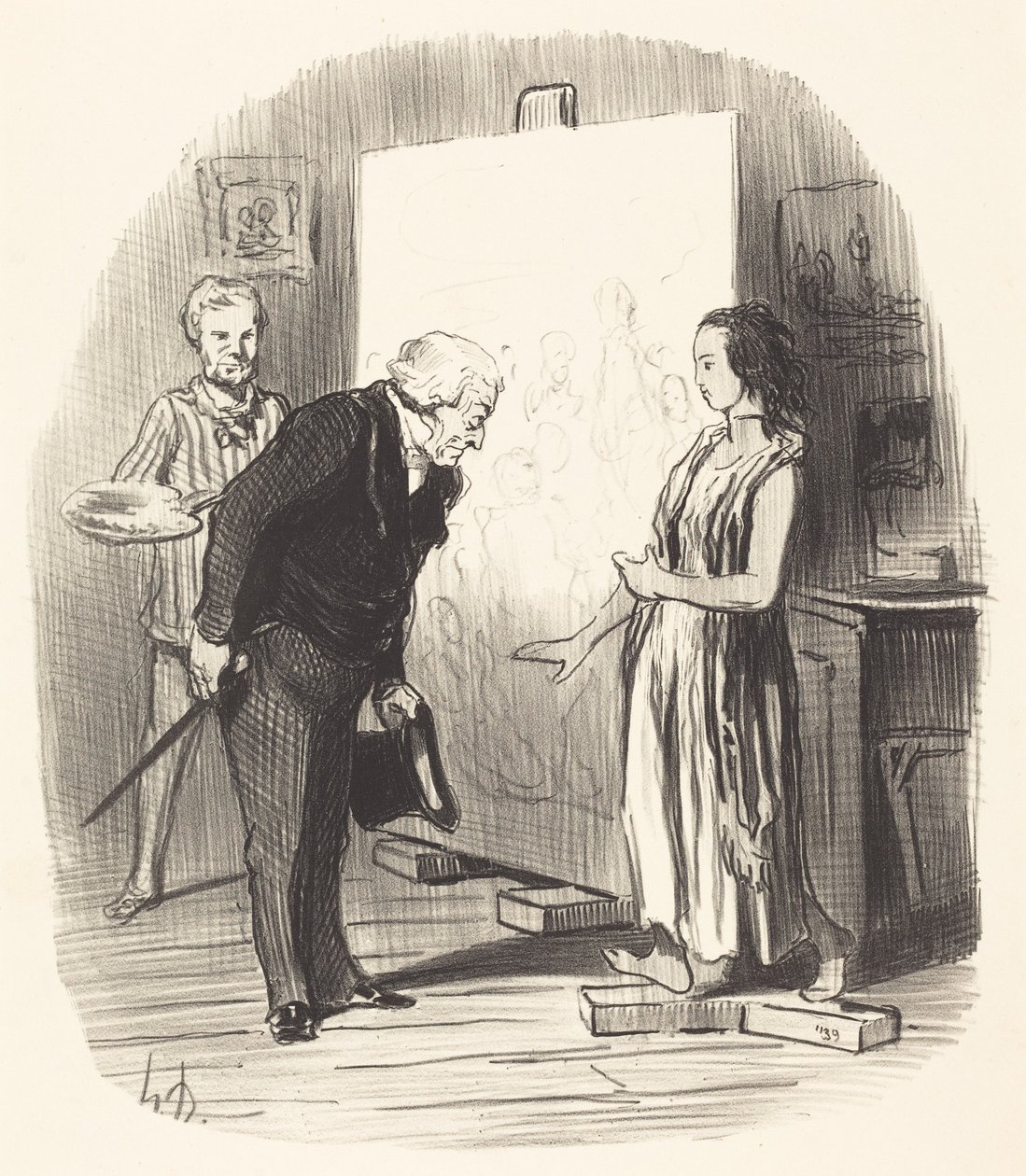 Asszonyom, van szerencsém! alkotó: Honoré Daumier