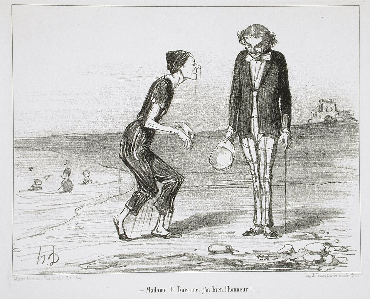 Madame la Baronne, van szerencsém! alkotó: Honoré Daumier