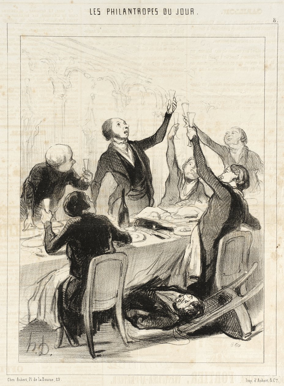 Uraim... még hátravan a 43. koccintás a Mértékletességi Társaságra... alkotó: Honoré Daumier