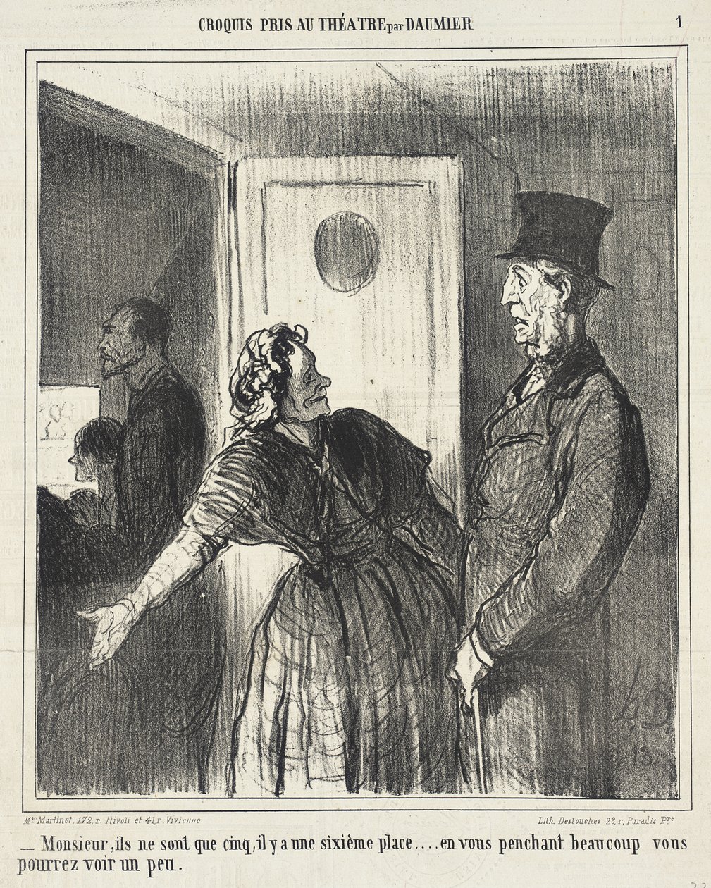 Uram, csak öten vannak... alkotó: Honoré Daumier