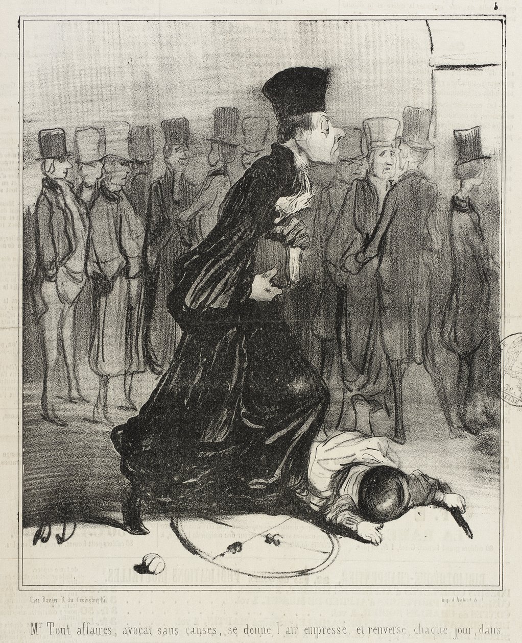 Tout-Affaires úr, ügyek nélküli ügyvéd... alkotó: Honoré Daumier