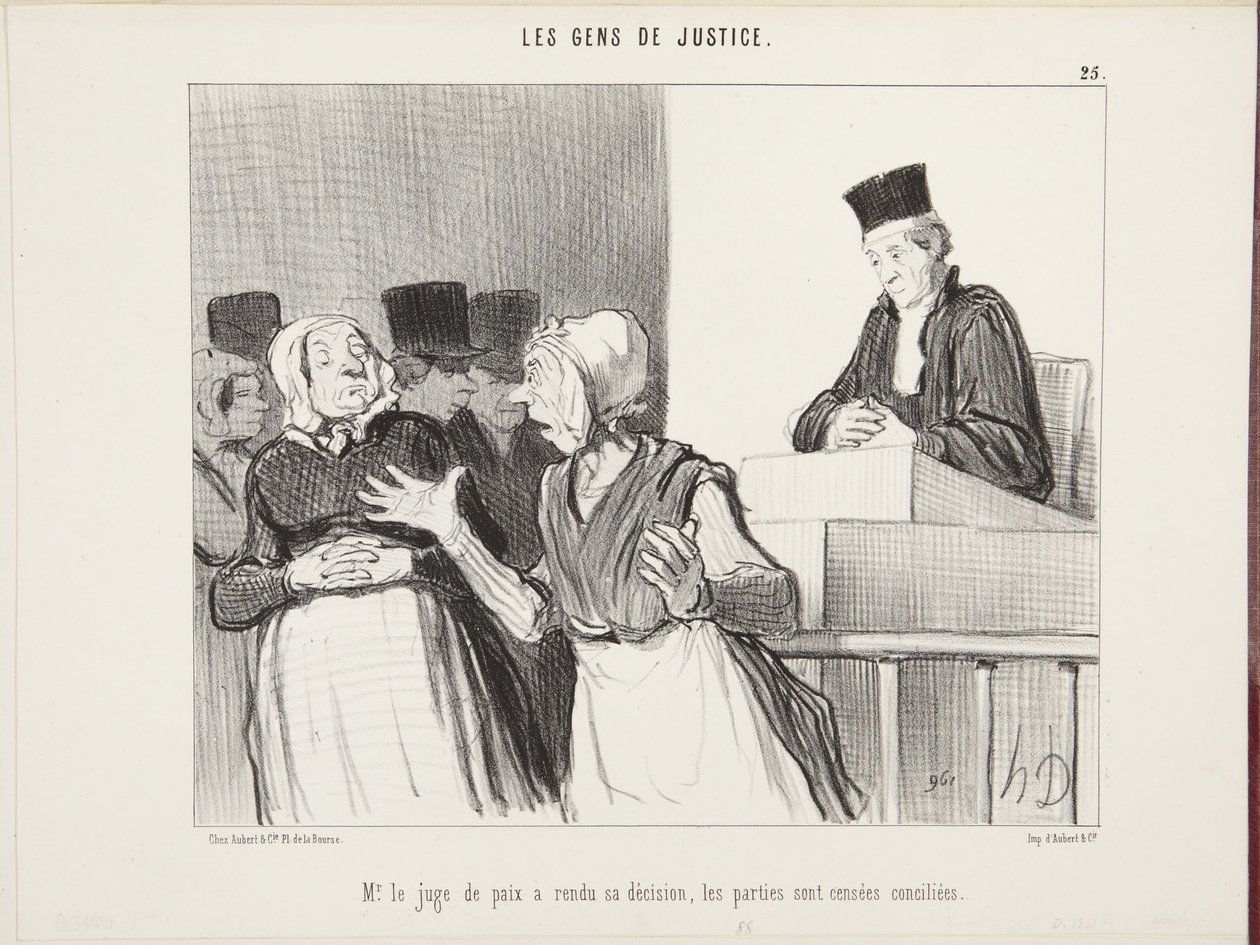 A békebíró meghozta döntését, a feleket kibékültnek tekintik alkotó: Honoré Daumier