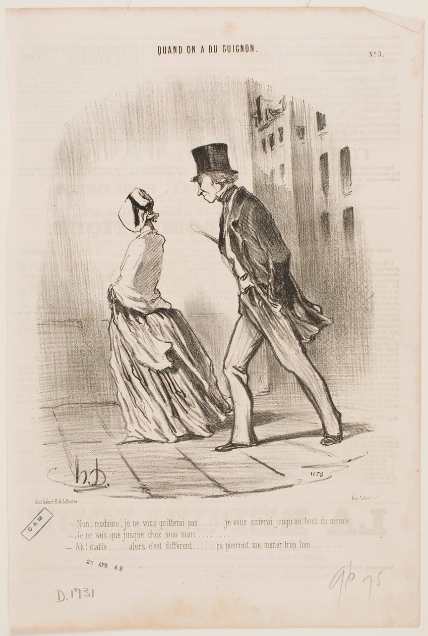 Nem, asszonyom, nem adom fel… A világ végéig követni foglak… alkotó: Honoré Daumier