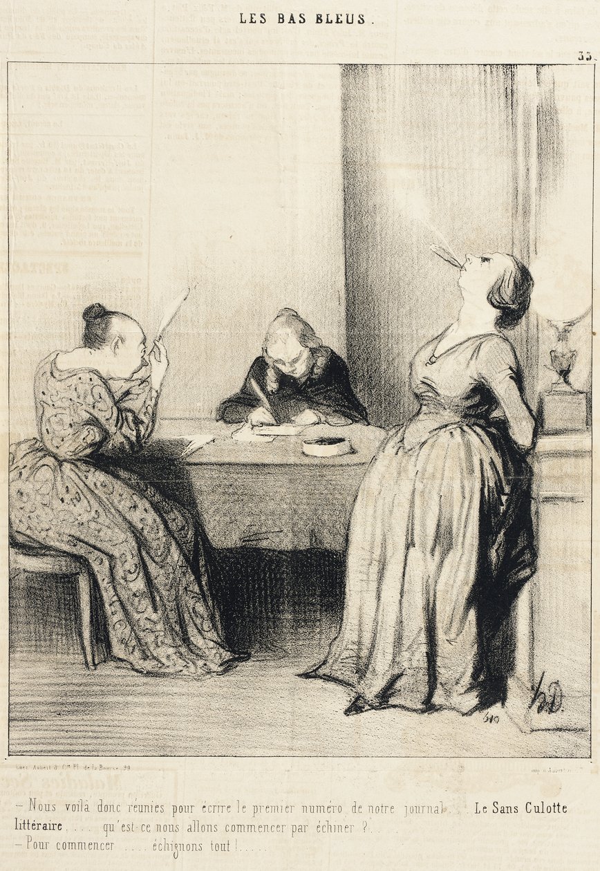 Itt vagyunk hát… összegyűltünk, hogy megírjuk az első számot… alkotó: Honoré Daumier
