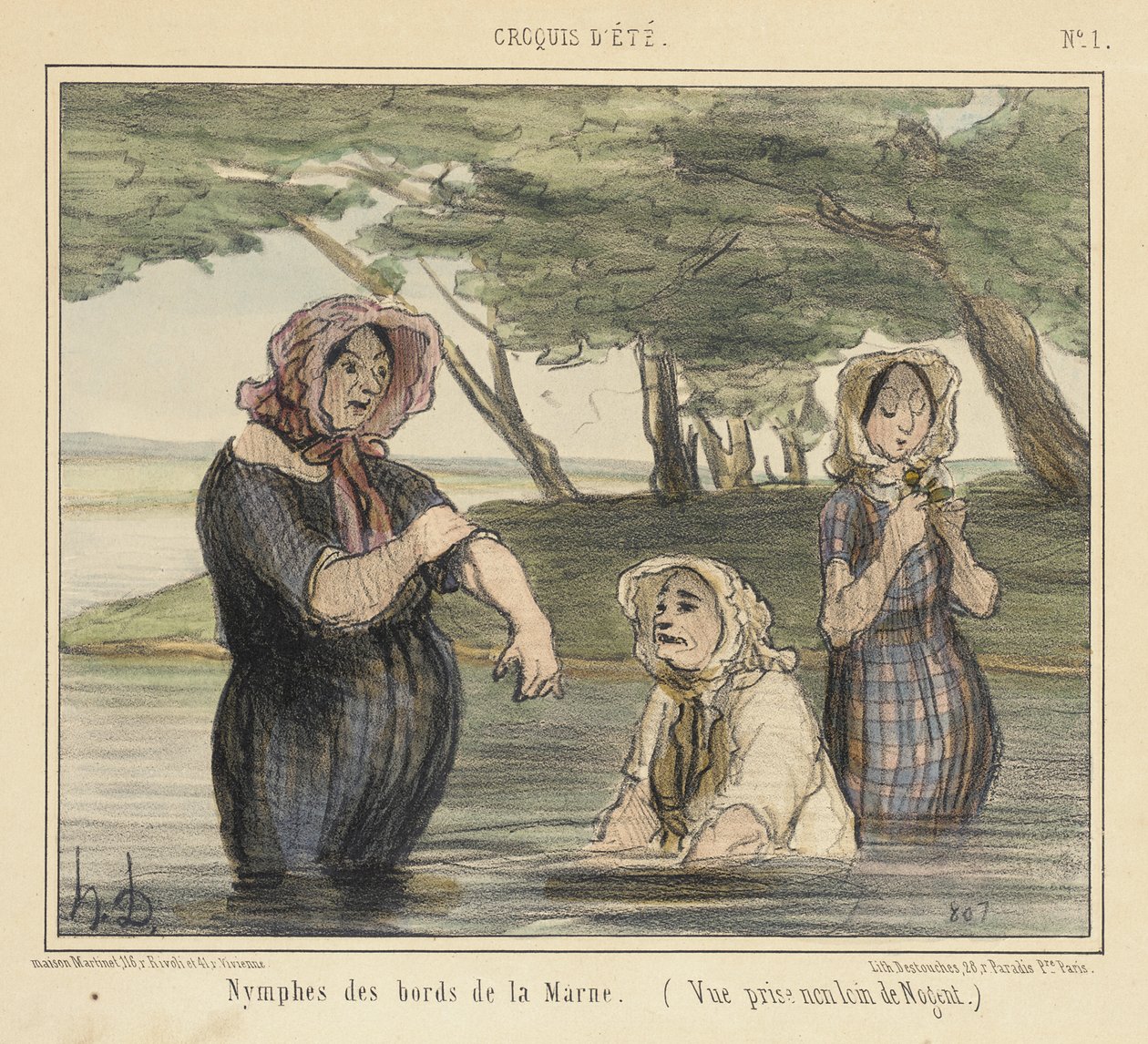 A Marne-parti nimfák alkotó: Honoré Daumier