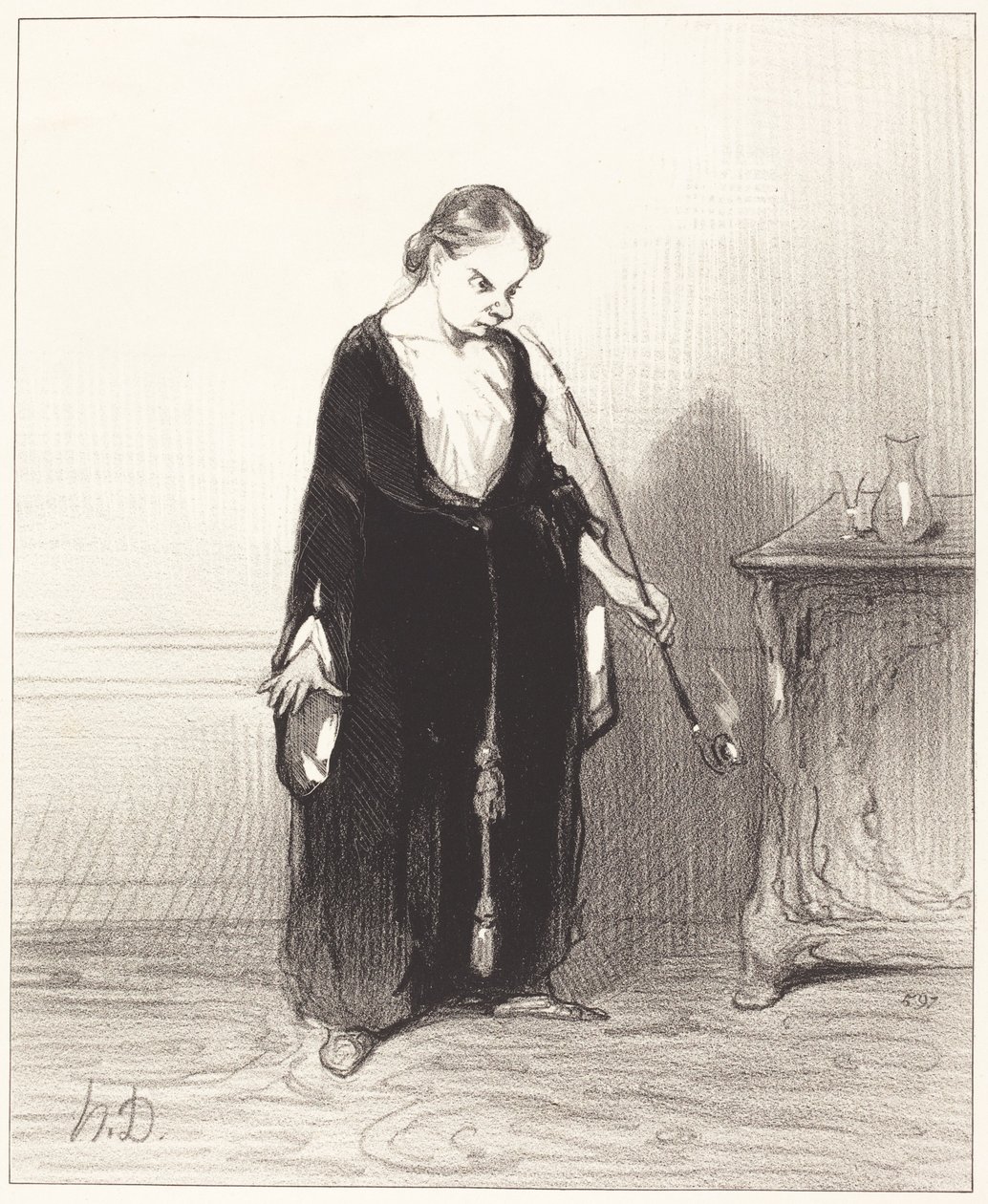 Ó, élvezem az ópiumot, amelyet elragadsz tőlem! alkotó: Honoré Daumier