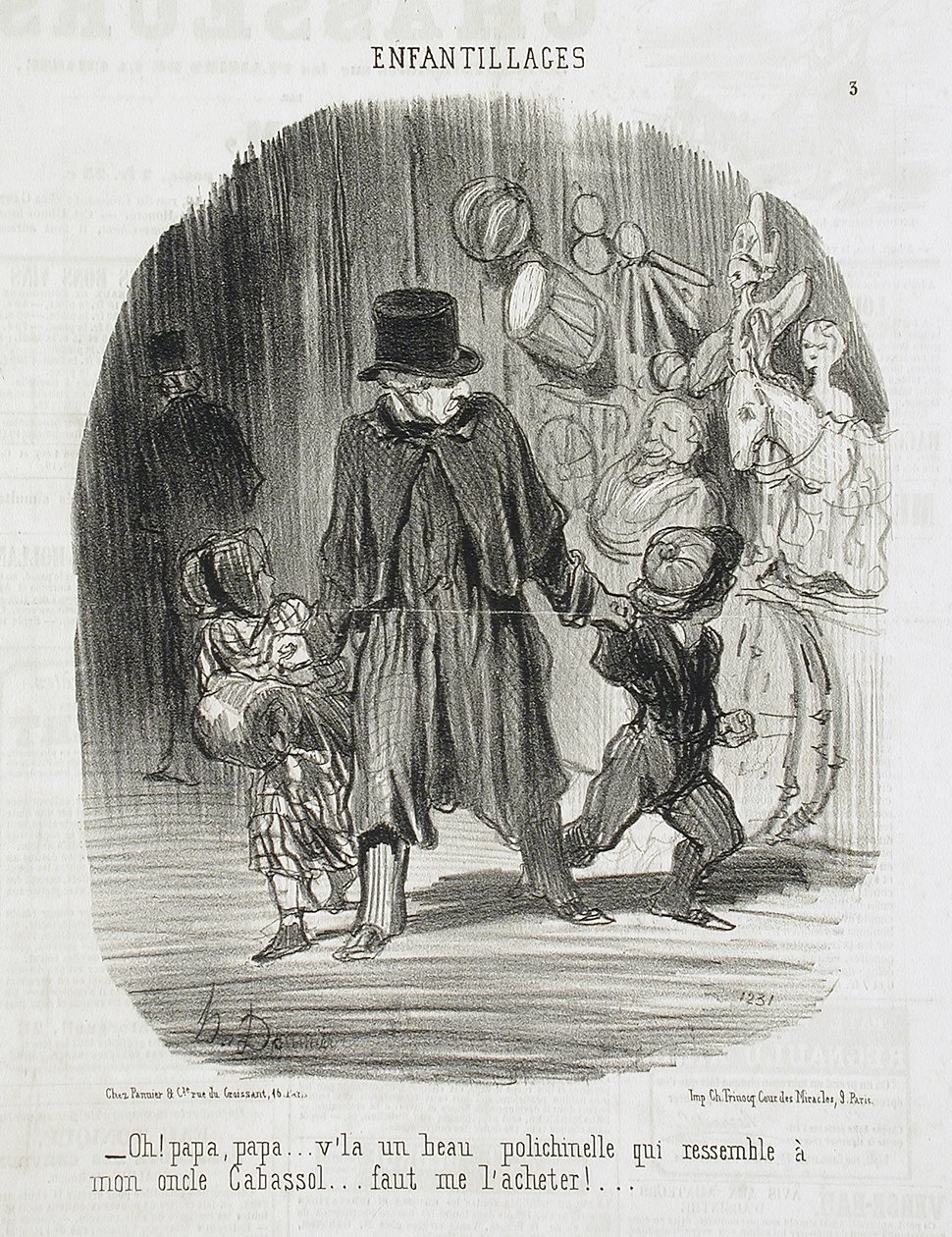 Ó! Papa, papa... ott van egy szép Polichinelle... alkotó: Honoré Daumier