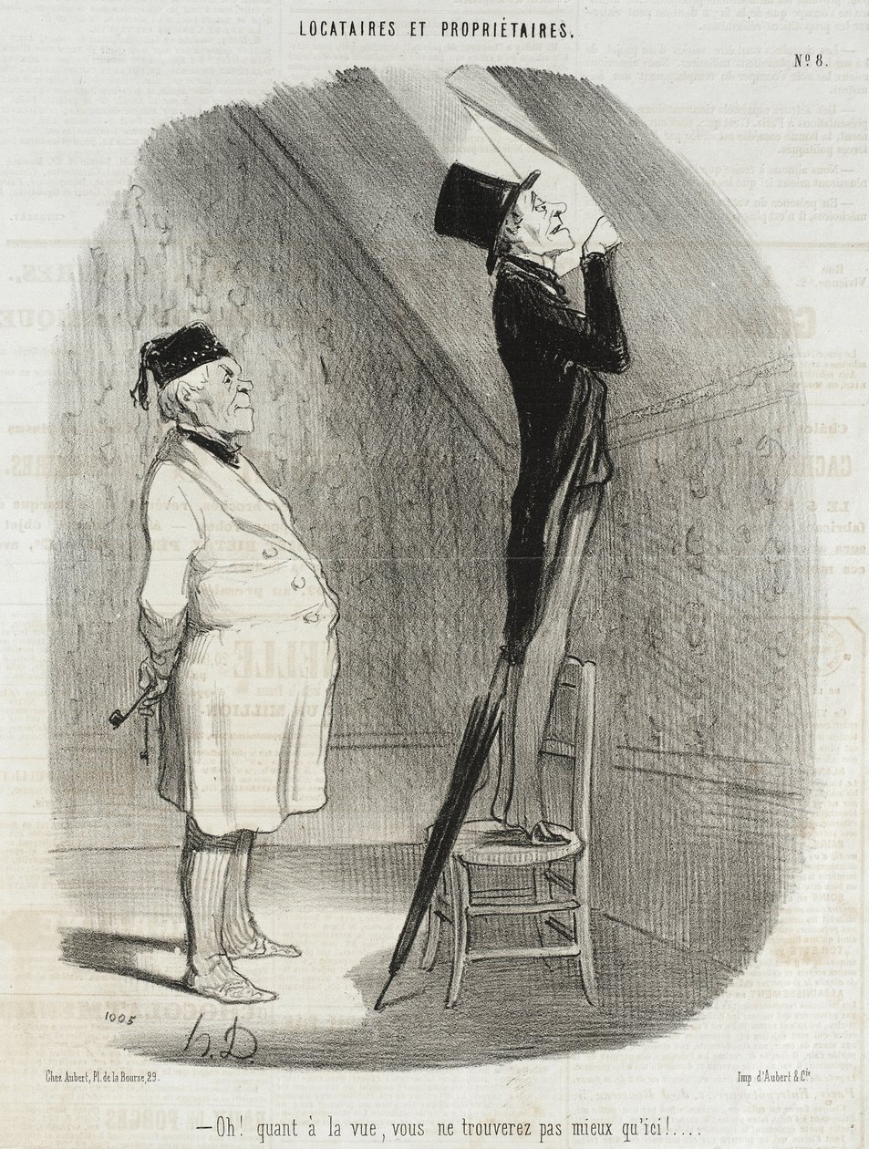 Ó! Ami a kilátást illeti, ennél jobbat nem talál! alkotó: Honoré Daumier