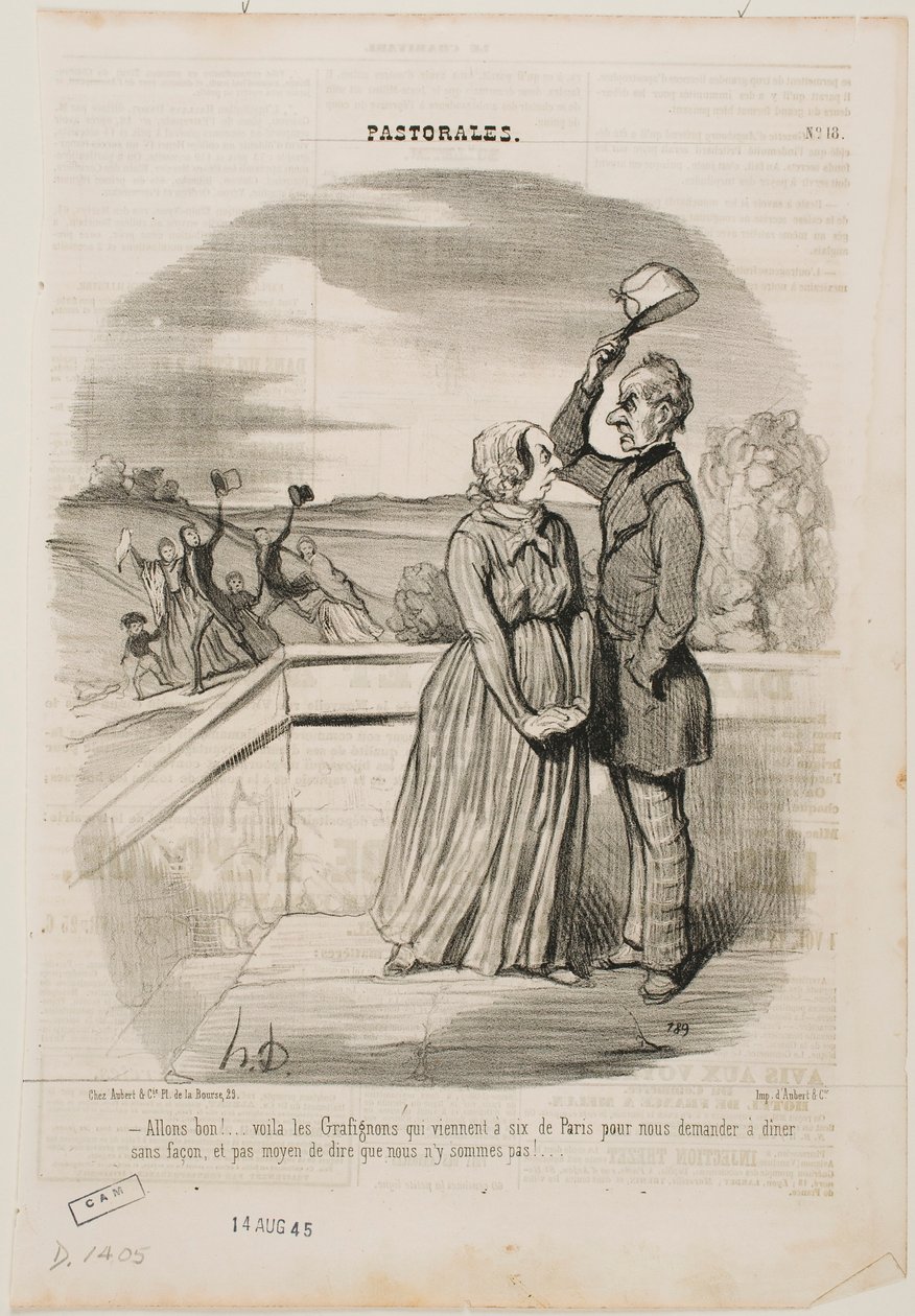Ó, ne, nézd, a Grafignonok épp most érkeztek Párizsból, mind a hatan,... alkotó: Honoré Daumier