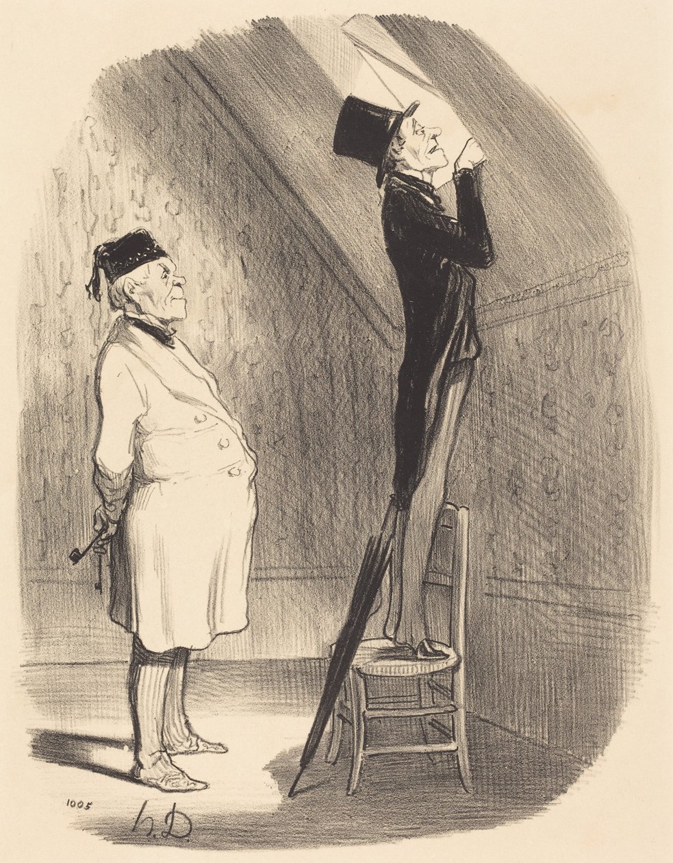 Ó! Ami a kilátást illeti, ennél jobbat nem találnak! alkotó: Honoré Daumier